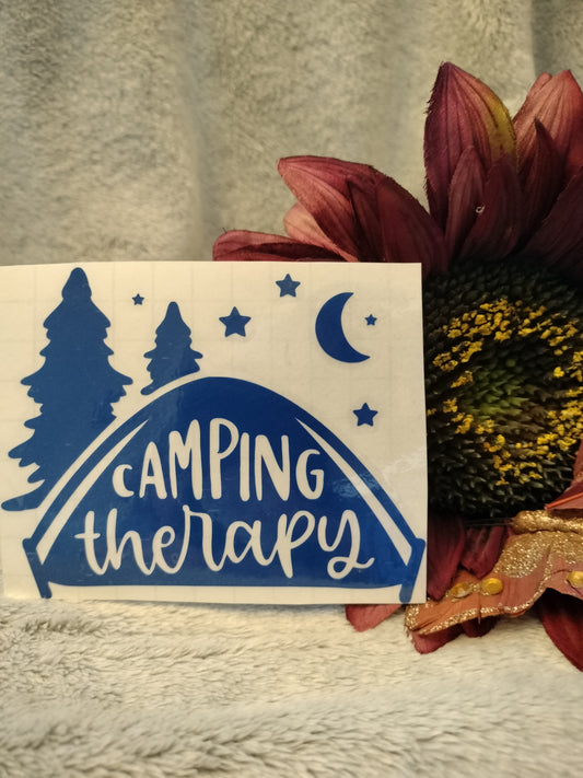 Custom Vinyl Camping Therapy Sticker Decal