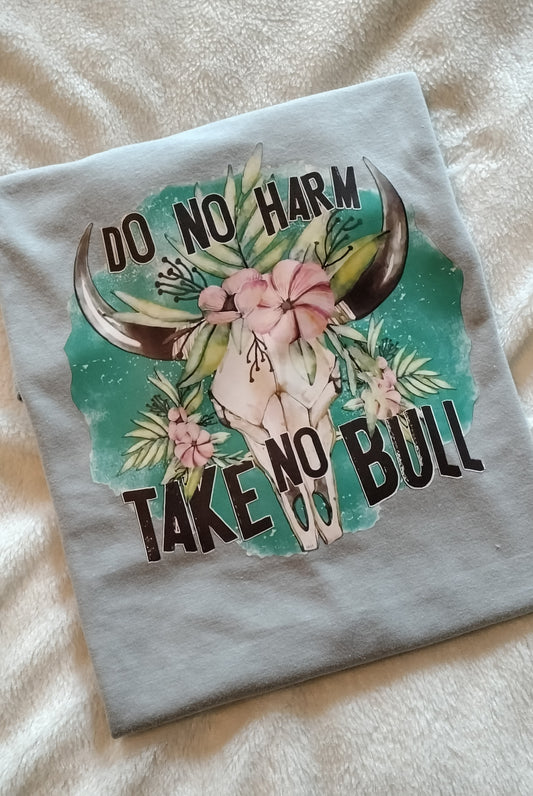 Do No Harm Take No Bull Cow Skull Unisex T-Shirt