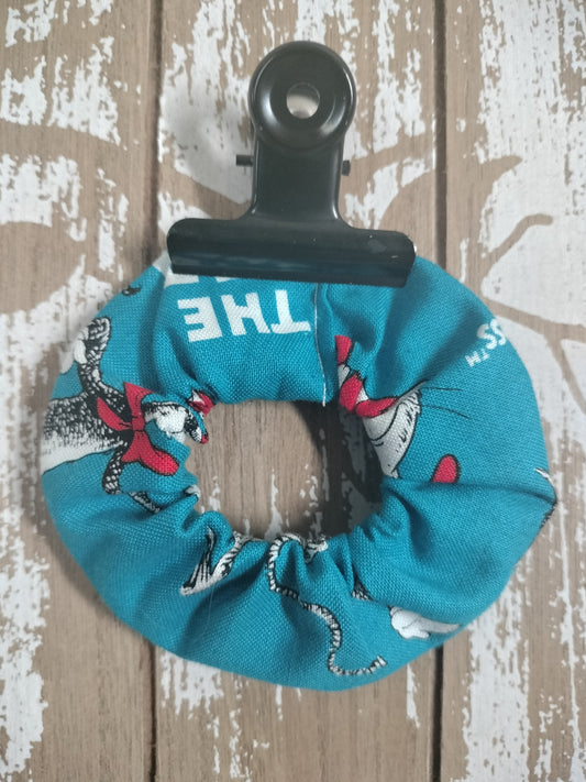 Handmade Dr. Seuss The Cat In The Hat 90s Fashion Vintage Style Scrunchie Ponytail Hairtie