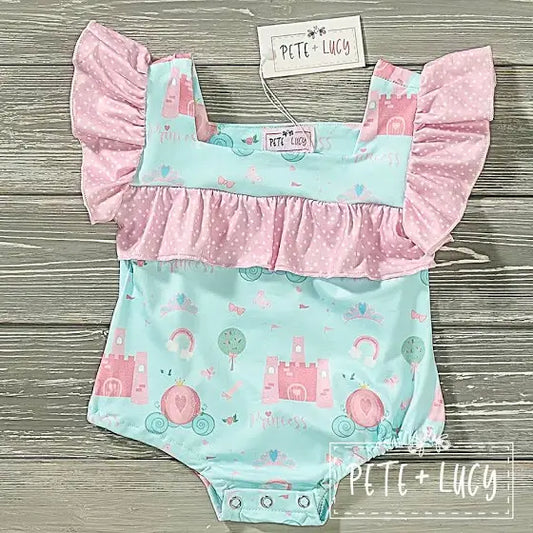 Girls Pete & Lucy Princess Carriage Romper